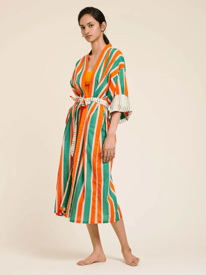 Women Long Kimono Manon Stripe - ملابس سباحة
