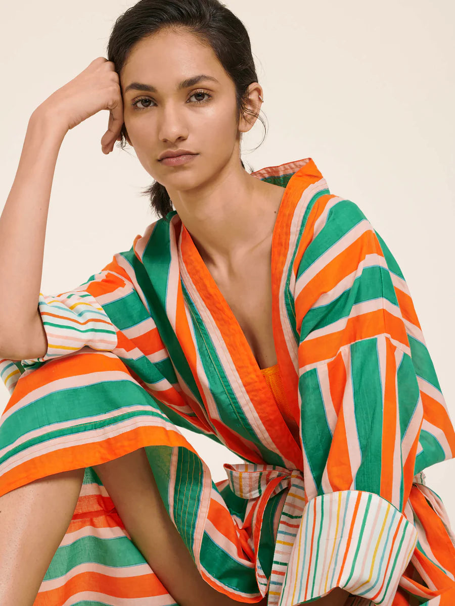 Women Long Kimono Manon Stripe - ملابس سباحة