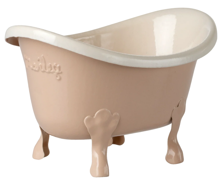 Maileg Mouse rose metal miniature bathtub with vintage design for dollhouse bathroom play