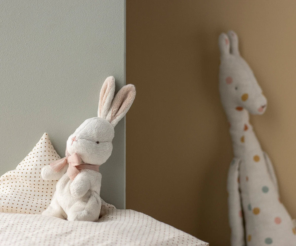 Maileg My First Bunny Powder 19 cm soft plush baby bunny with ribbon and keepsake gift box