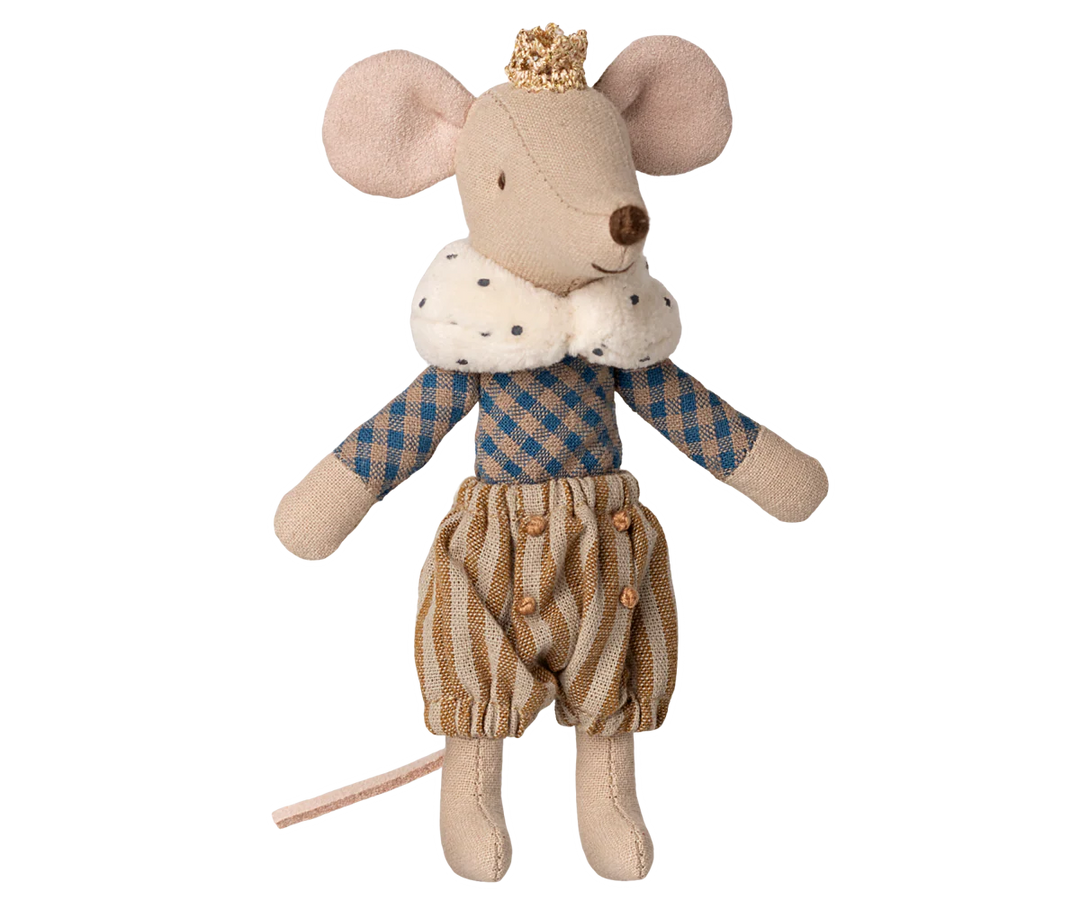Maileg Prince Mouse Big Brother soft toy in castle gift box