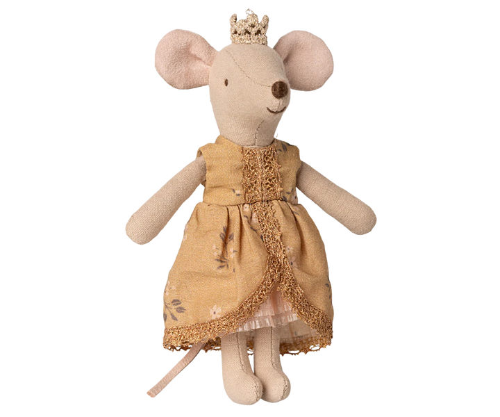 Maileg Princess Mouse Big Sister soft toy in a castle gift box