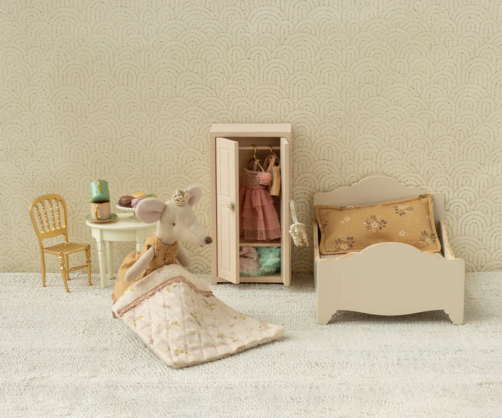 Maileg Princess Mouse Big Sister soft toy in a castle gift box
