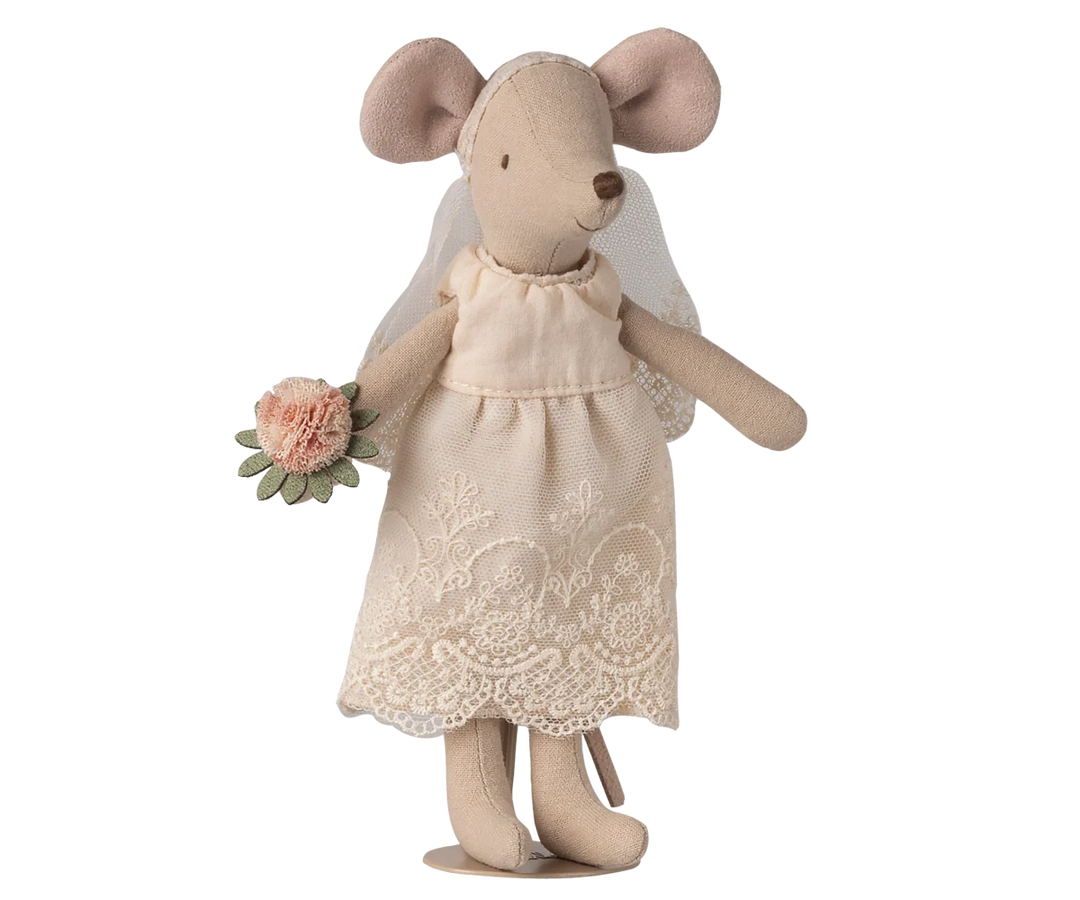 Maileg wedding mice couple dressed as bride and groom in decorative box