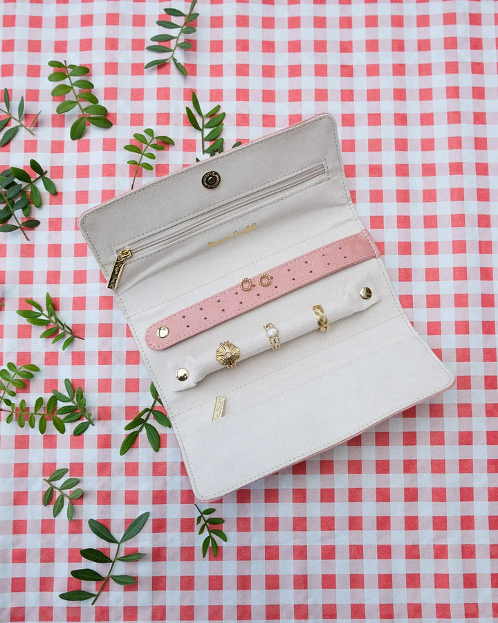 Jewelry Pouch Catherine - Pink Velvet -  علبة مجوهرات