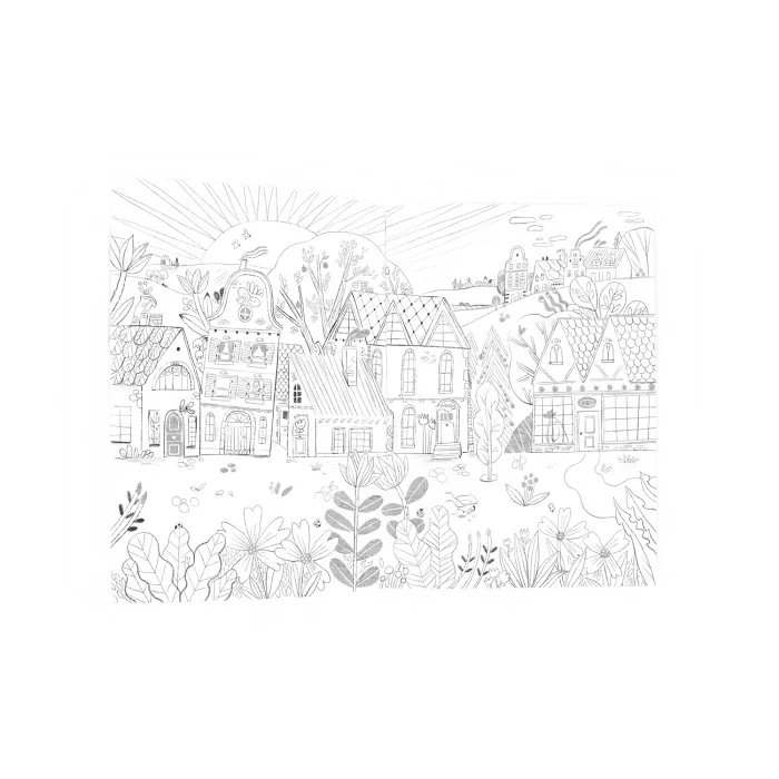 Les Minouchkas kids colouring book by Moulin Roty with floral illustrated cover