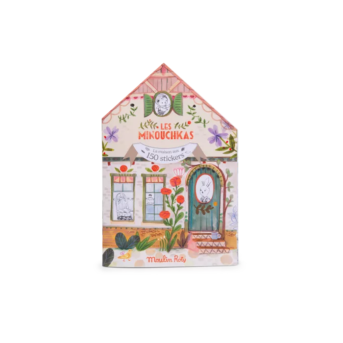 Moulin Roty Les Minouchkas kids sticker activity book with 150 stickers and illustrated colouring pages
