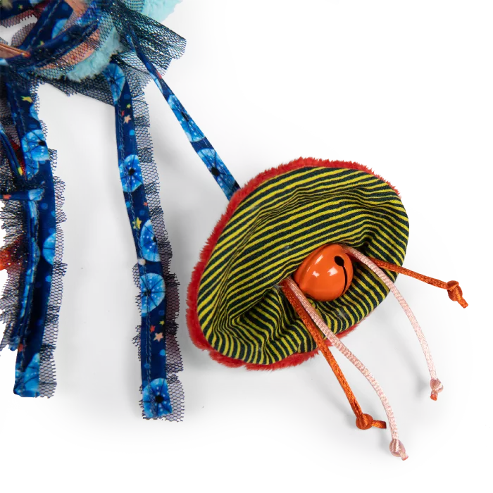 Moulin Roty jellyfish activity toy from Les Aventures de Paulie collection with sensory ribbons and soft textures