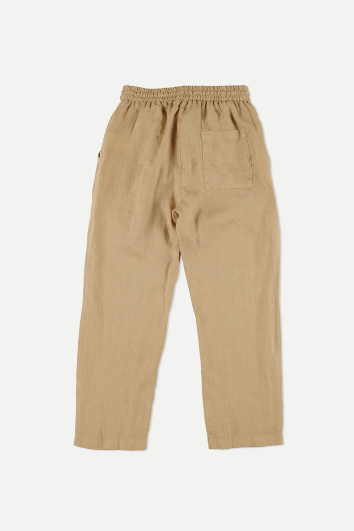 Trousers Boy Dario Linen Beige - ملابس