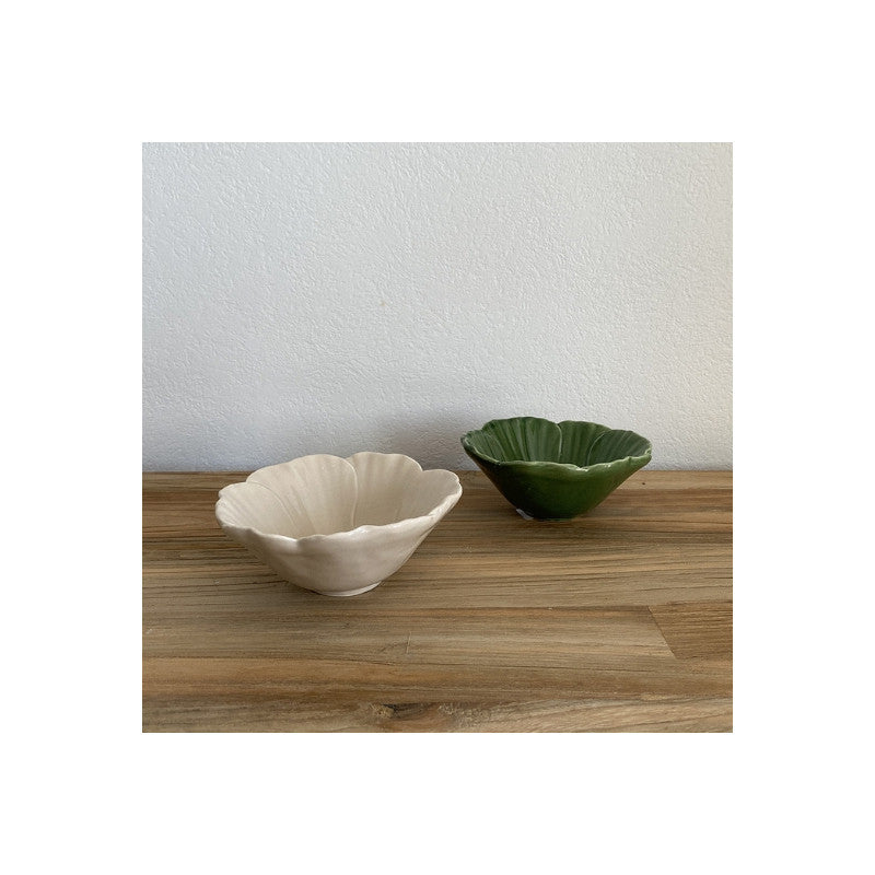 Ceramic Small Flower Bowl - Green - صَحن