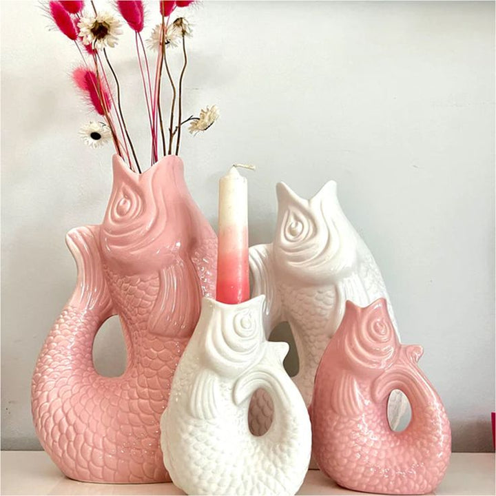 Ceramic Fish Pitcher - Pink - ديكور المنزل