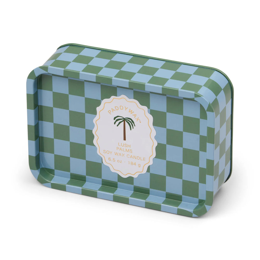 printed tin candle decorative soy wax patterned metal box
