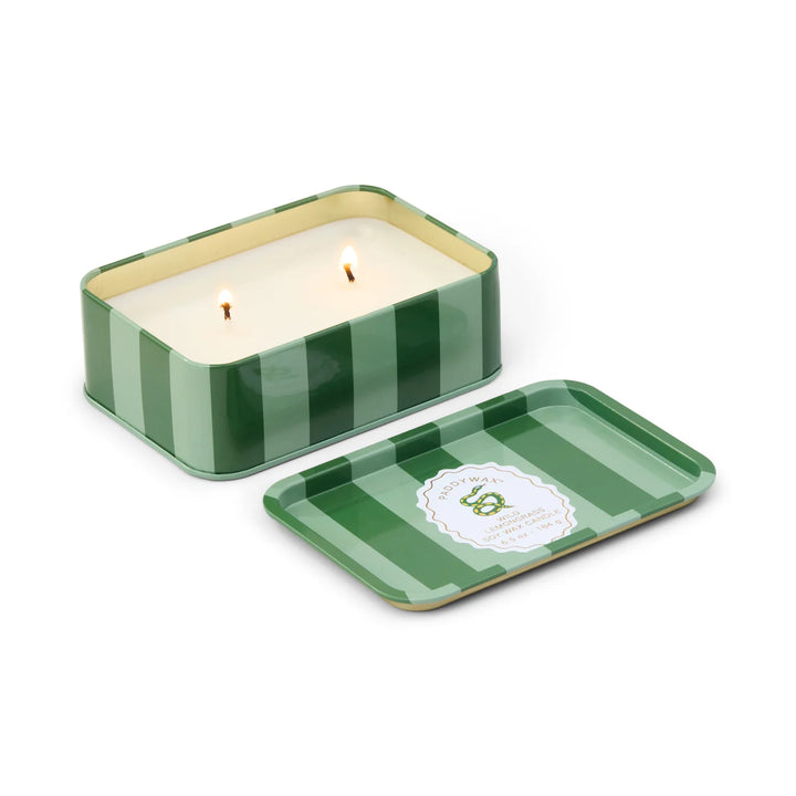 printed tin candle decorative soy wax patterned metal box

