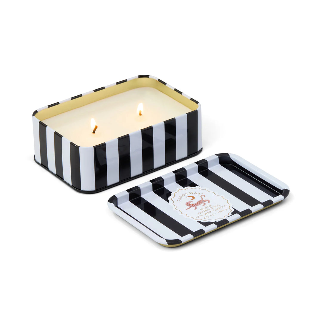 printed tin candle decorative soy wax patterned metal box
