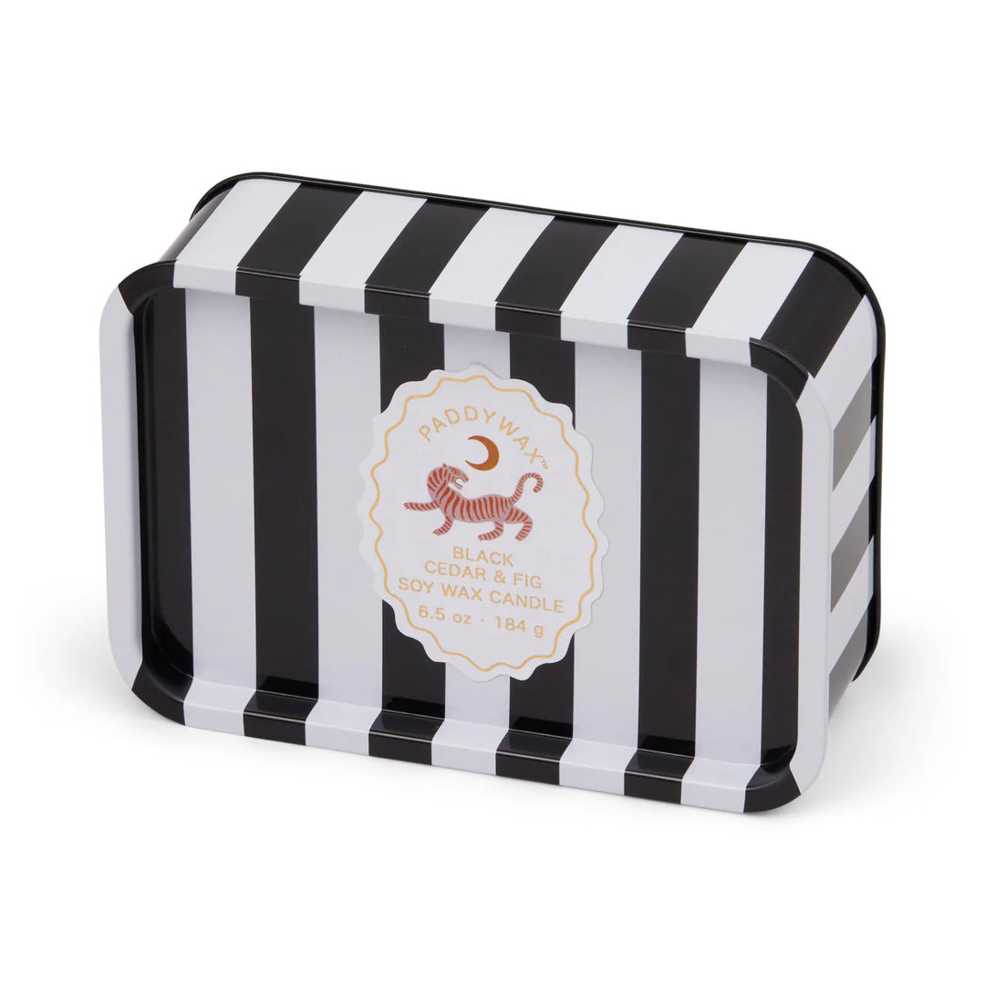 printed tin candle decorative soy wax patterned metal box
