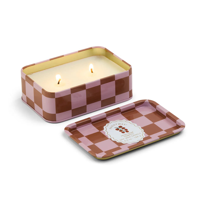 printed tin candle decorative soy wax patterned metal box

