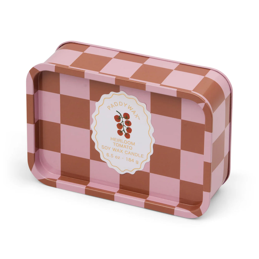printed tin candle decorative soy wax patterned metal box
