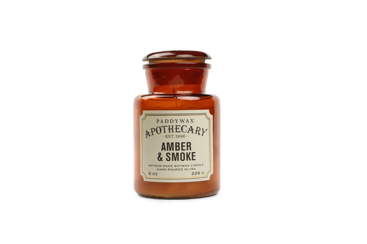 apothecary glass jar candle amber soy wax scented

