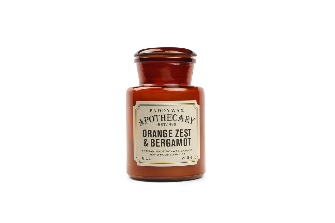 apothecary glass jar candle amber soy wax scented
