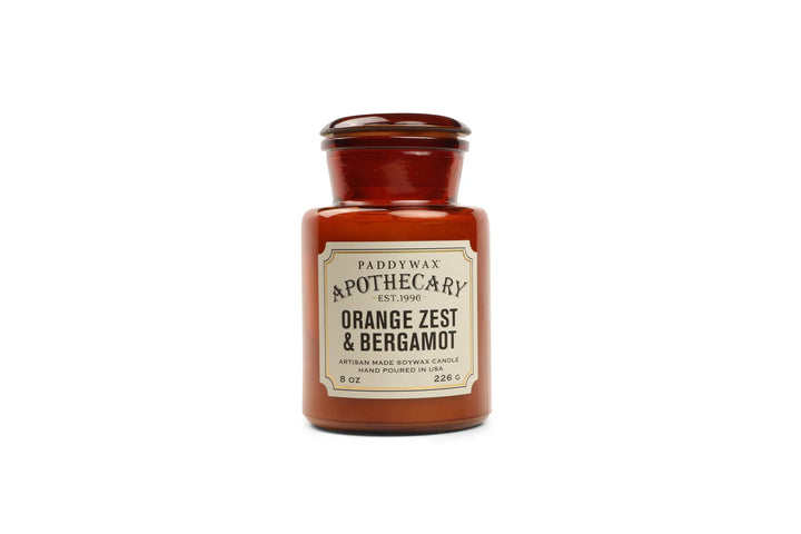 apothecary glass jar candle amber soy wax scented
