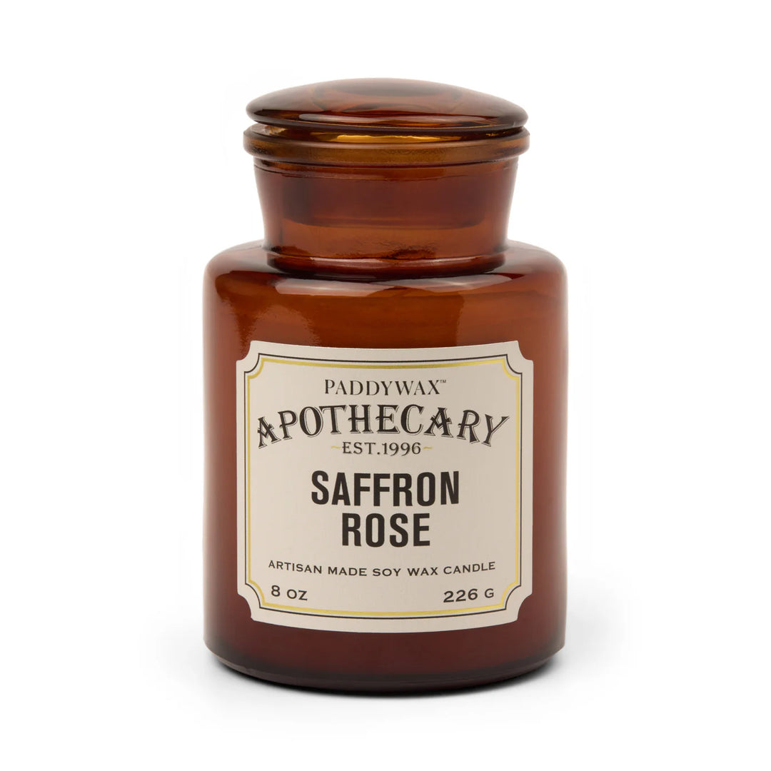 apothecary glass jar candle amber soy wax scented
