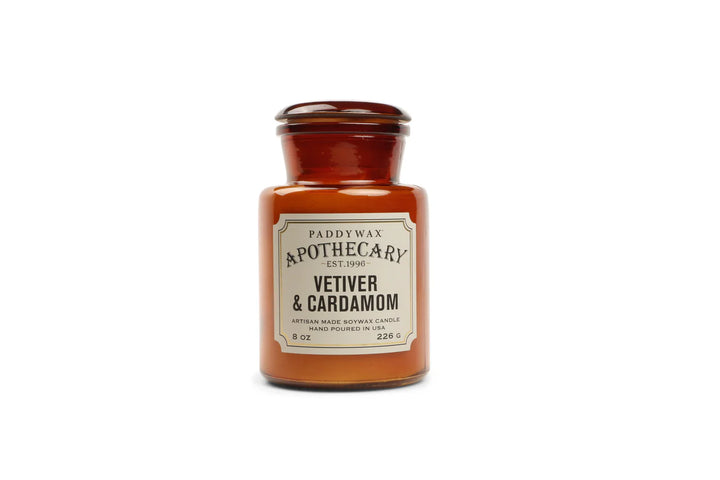 apothecary glass jar candle amber soy wax scented
