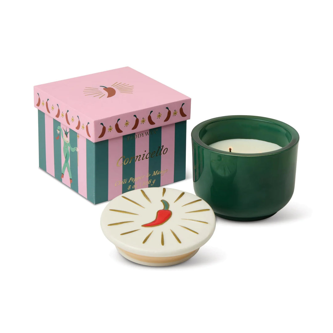 decorative glass candle with lid colorful scented soy candle
