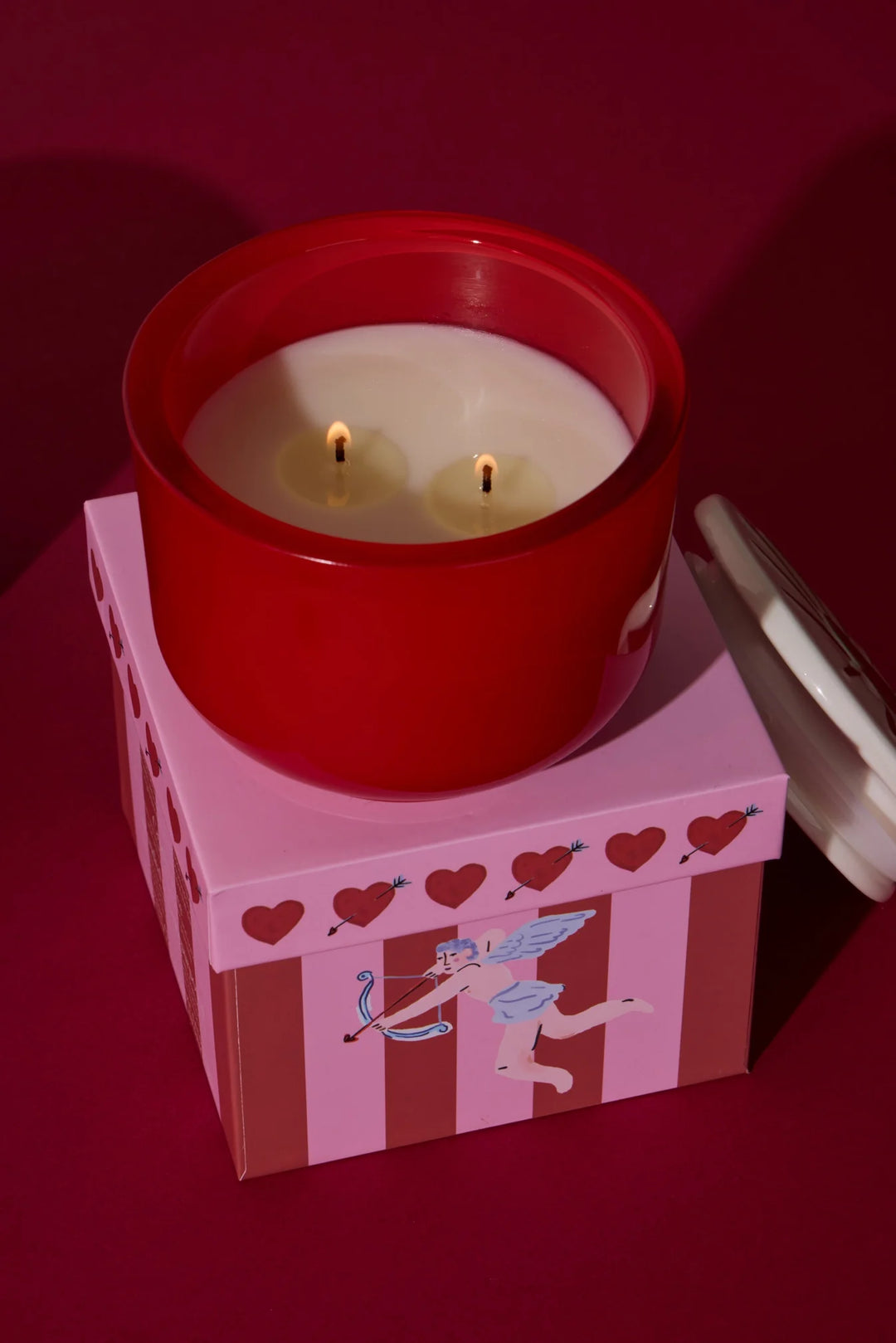 decorative glass candle with lid colorful scented soy candle
