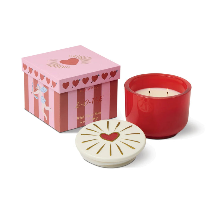 decorative glass candle with lid colorful scented soy candle
