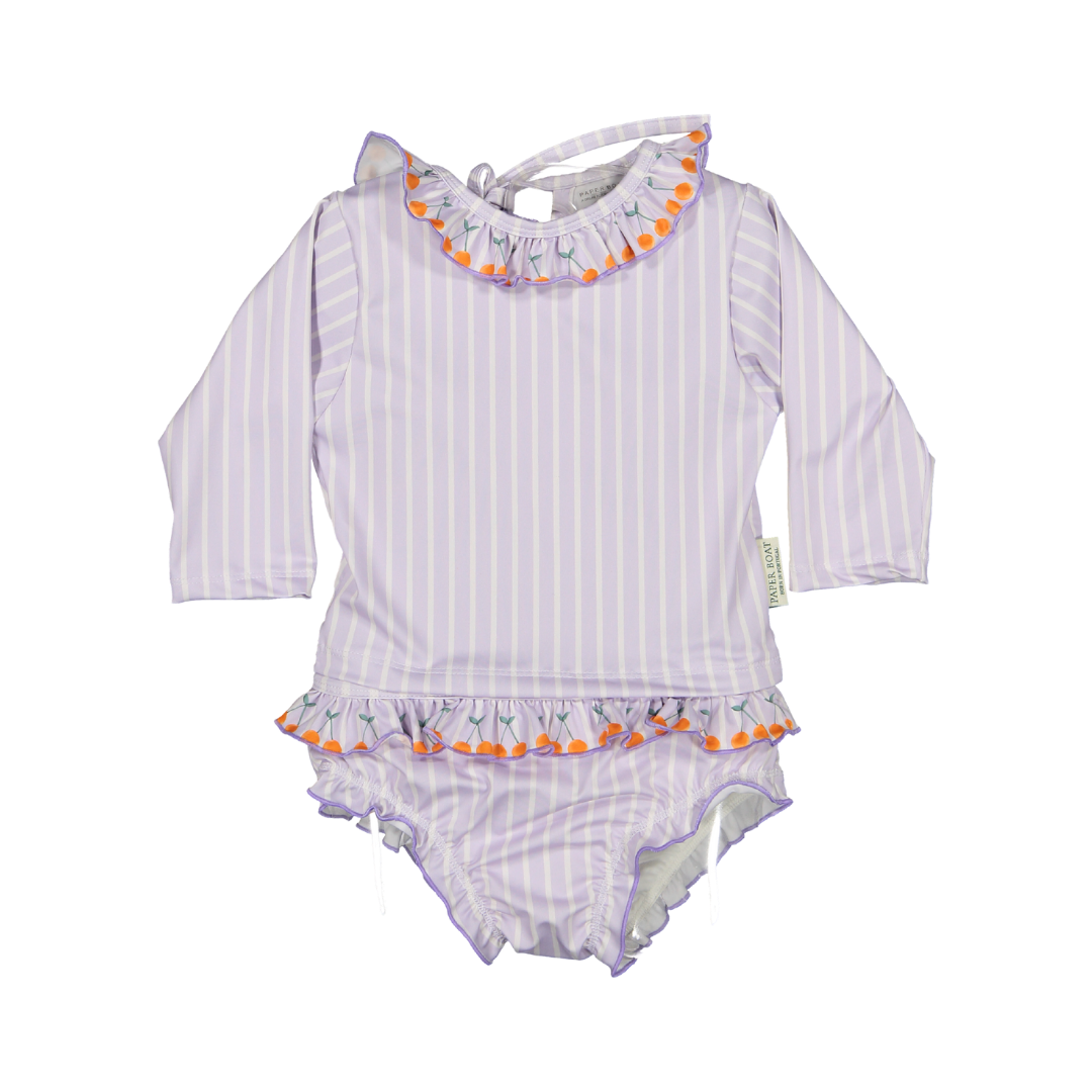 girls lavender cherry bikini bottom ruffle
