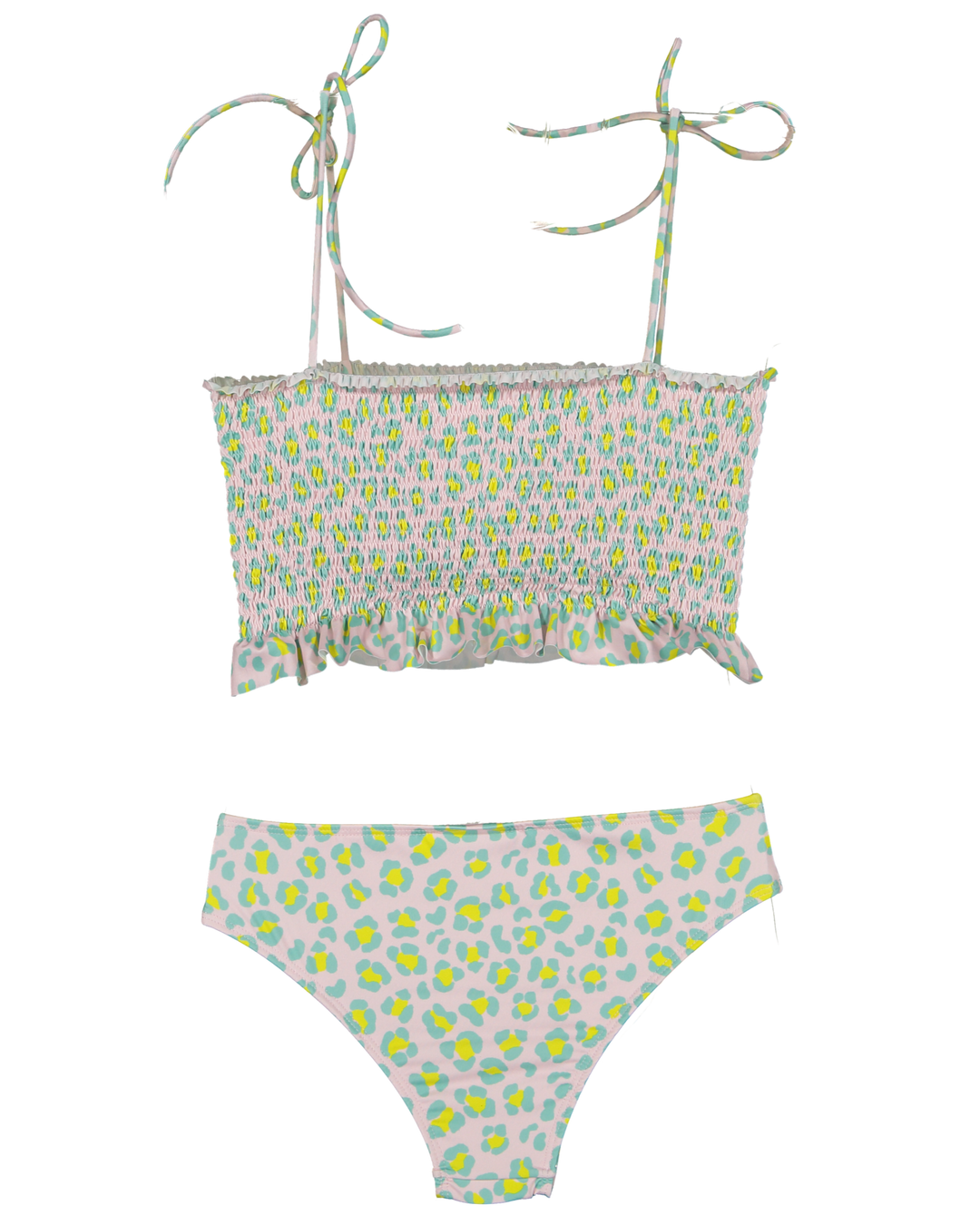 girls smocked bikini candy animal dots two piece swimwear
