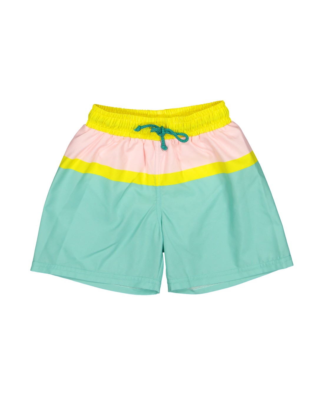 boys swim shorts candy color block mint pink yellow
