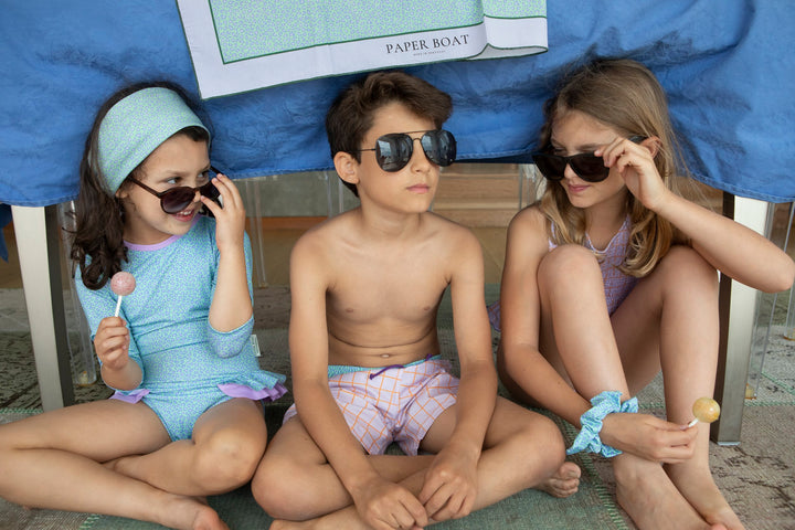 Swimshorts Lilac Squares - سباح