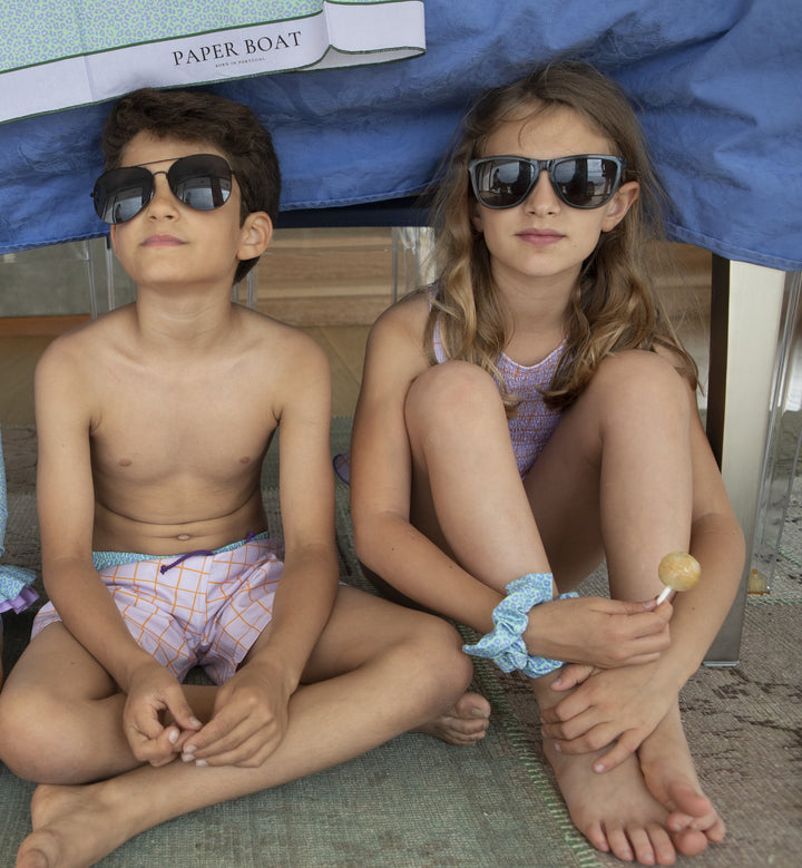 Swimshorts Lilac Squares - سباح