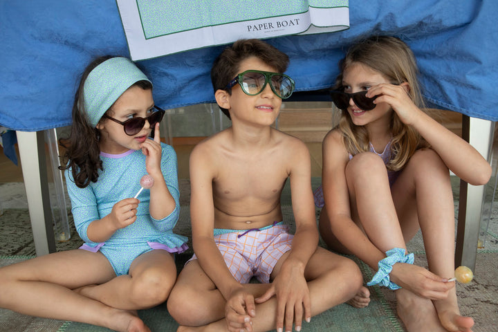 Swimshorts Lilac Squares - سباح