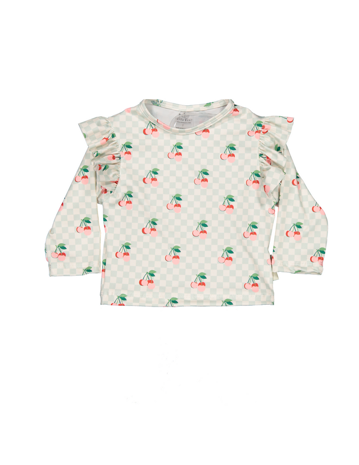 Rashvest Baby Girl Cherries Squares - سباح