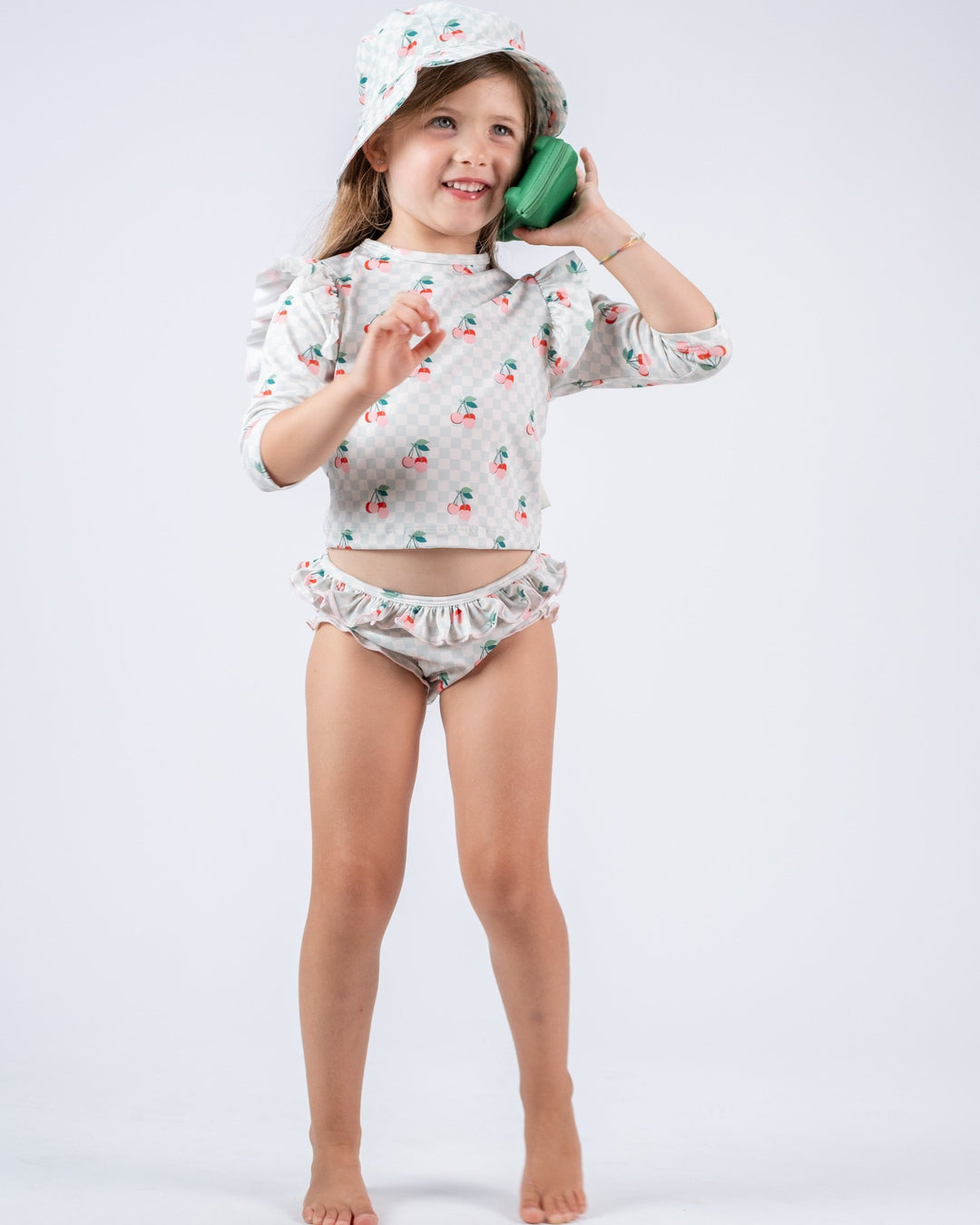 Nappy Pant Baby Girl Cherries Squares - سباح