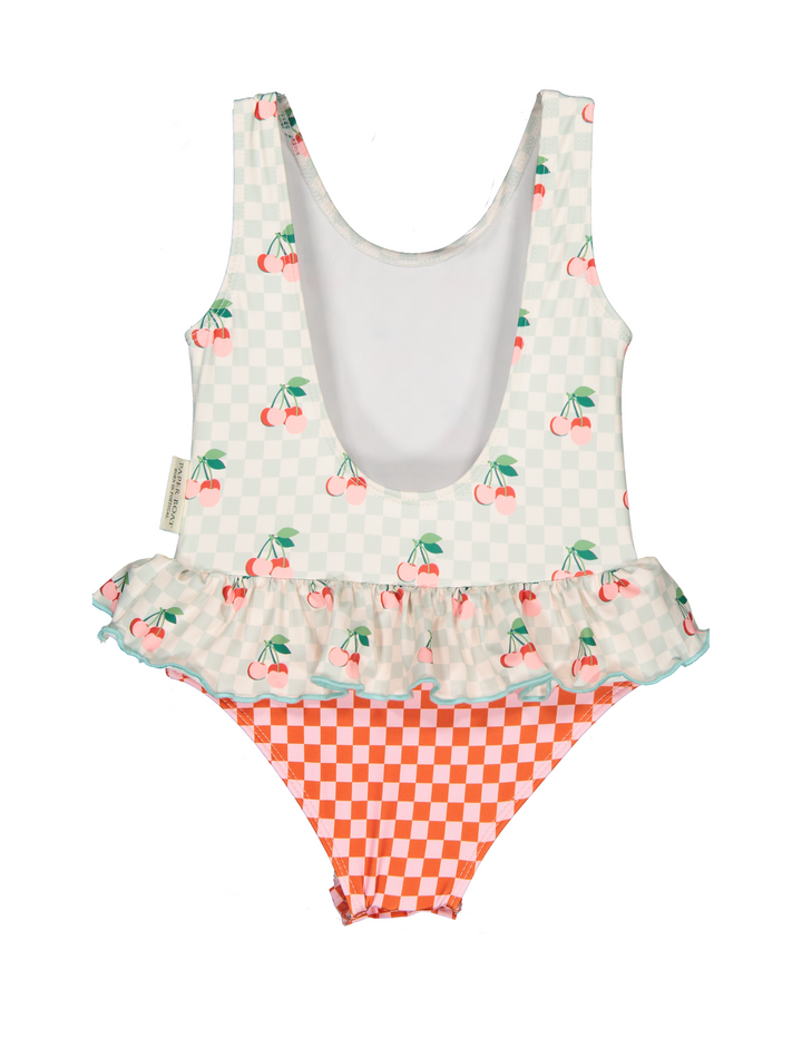Swimsuit Cherries Squares - سباح