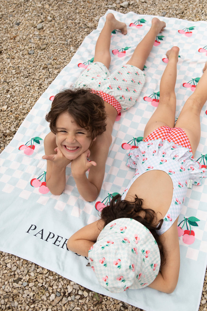 Swimsuit Cherries Squares - سباح