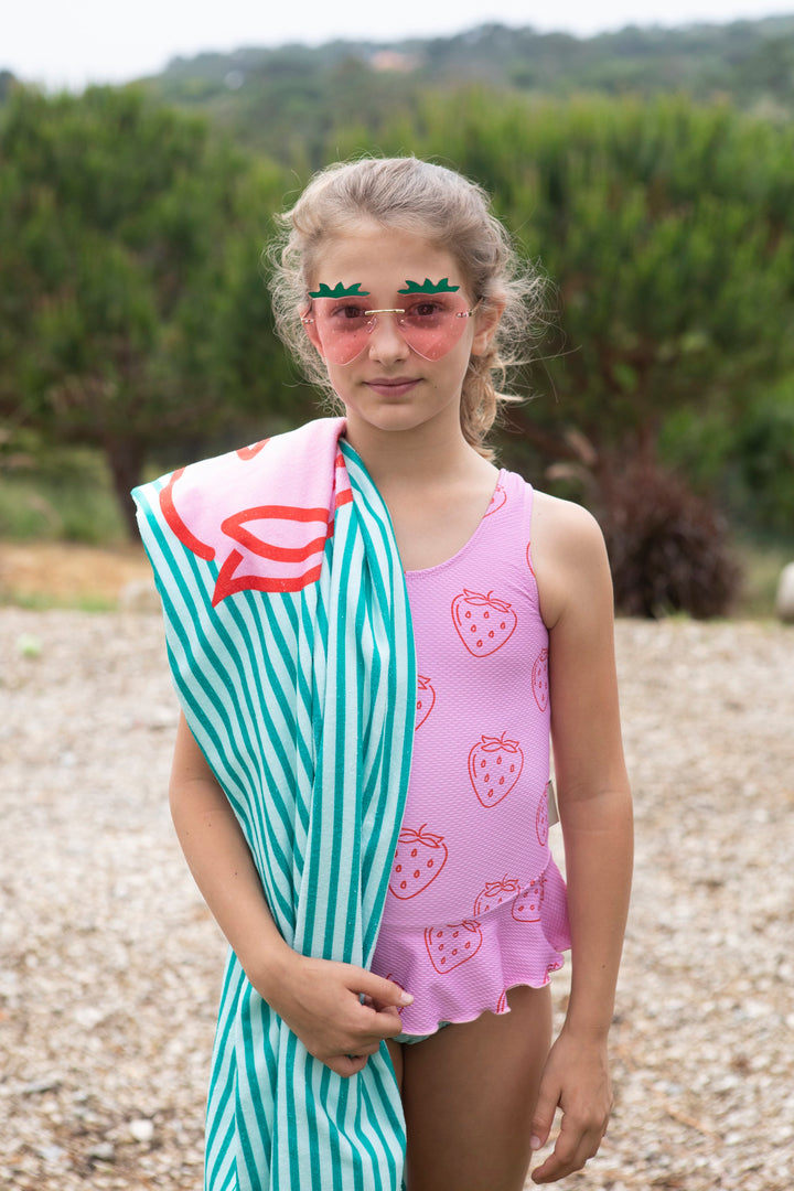 Swimsuit Strawberries Textured - سباح