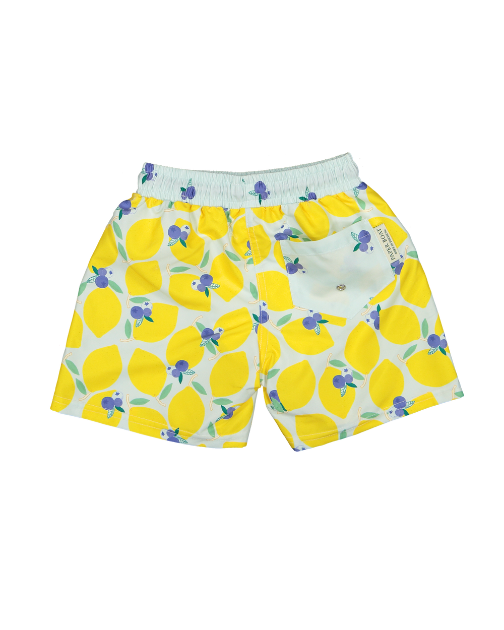 boys lemon print swim shorts elastic waist
