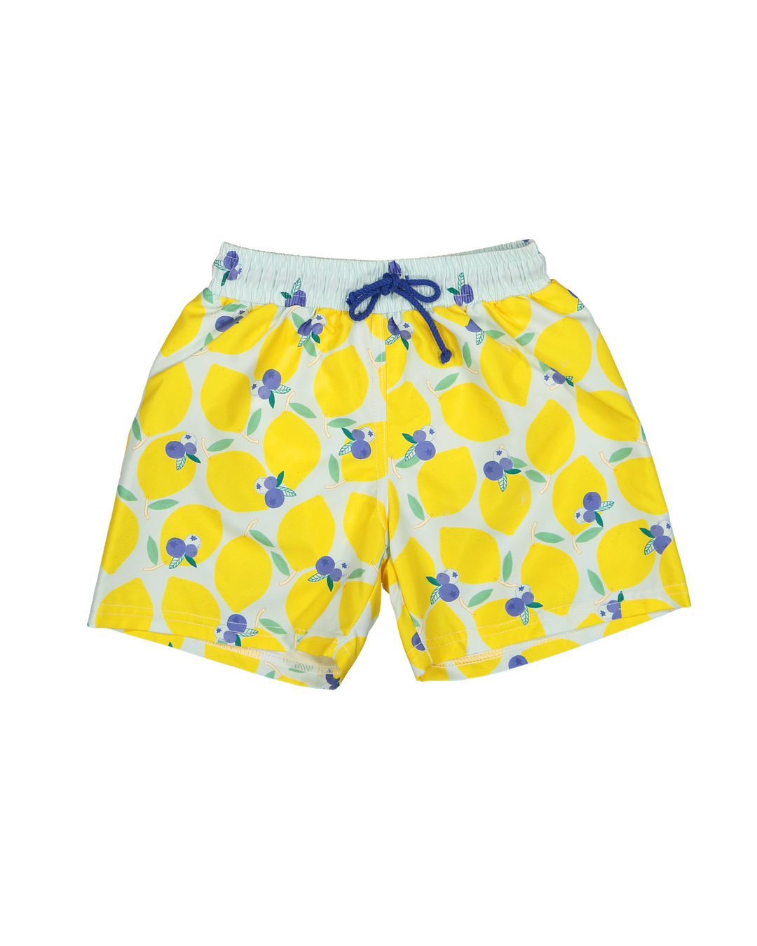 boys lemon print swim shorts elastic waist
