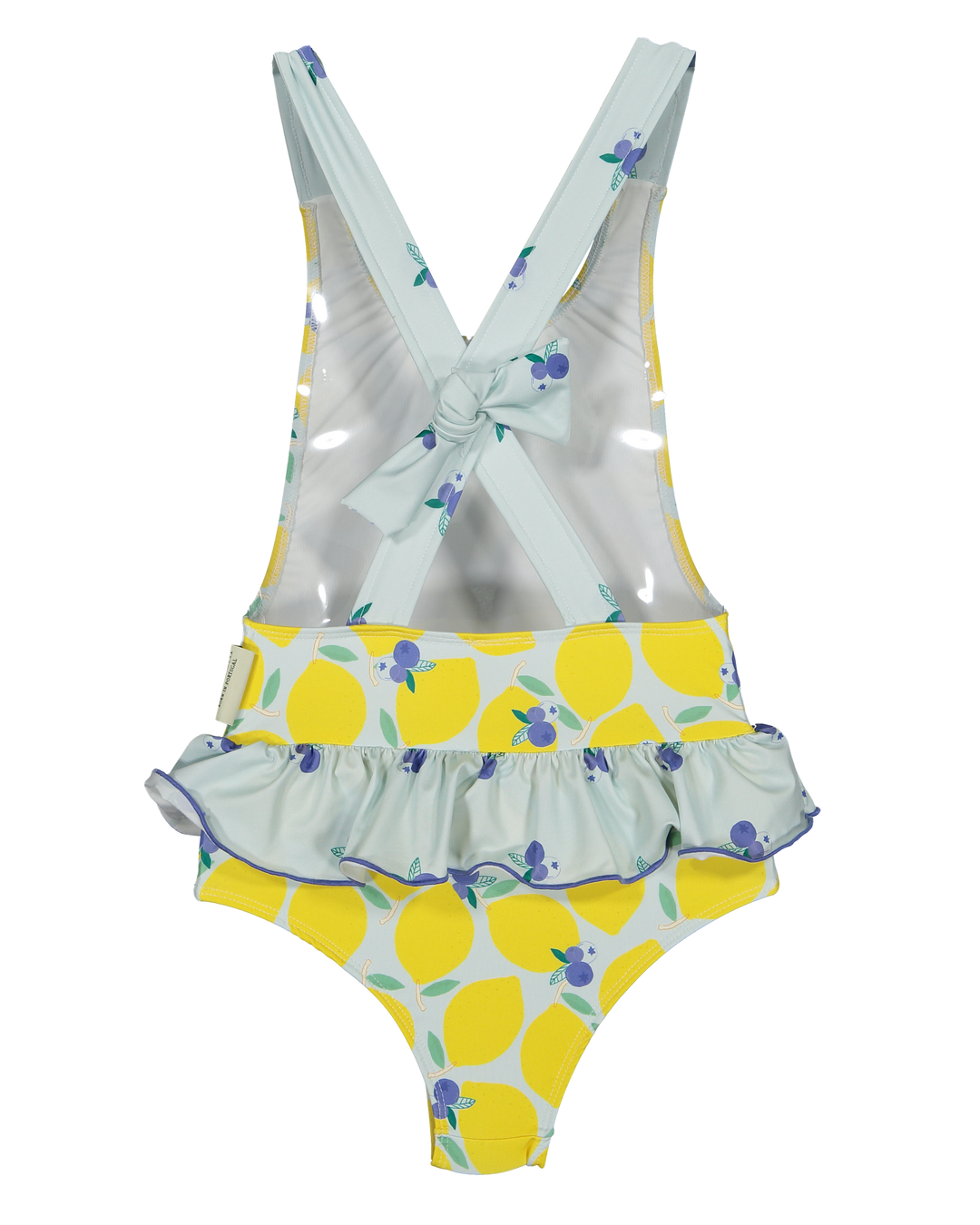 girls lemon print swimsuit ruffle waist
