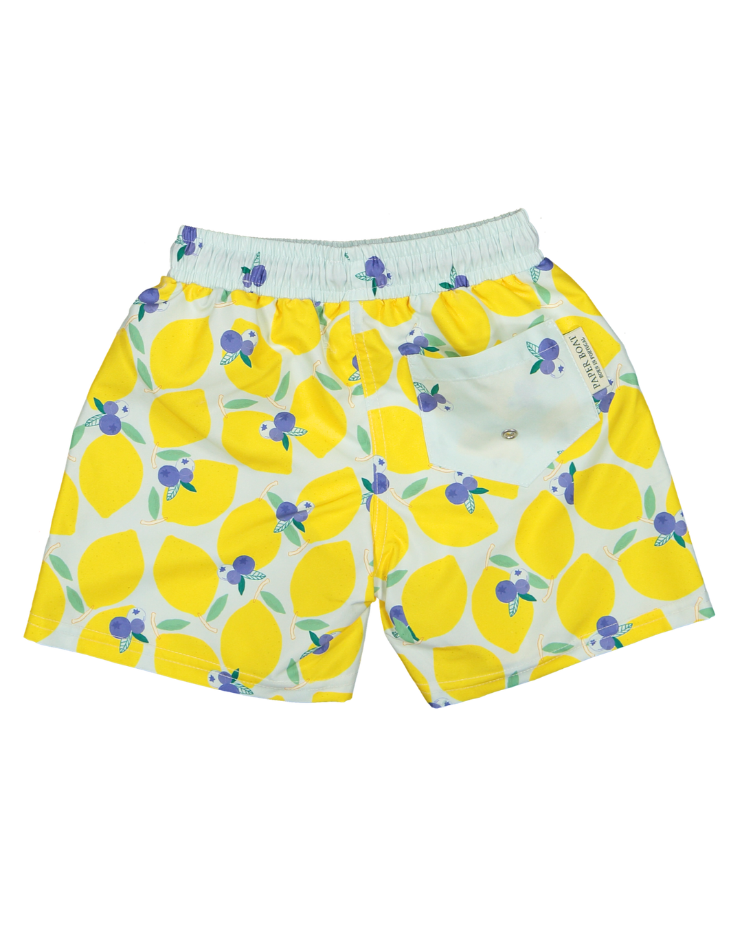 men lemon print swim shorts drawstring

