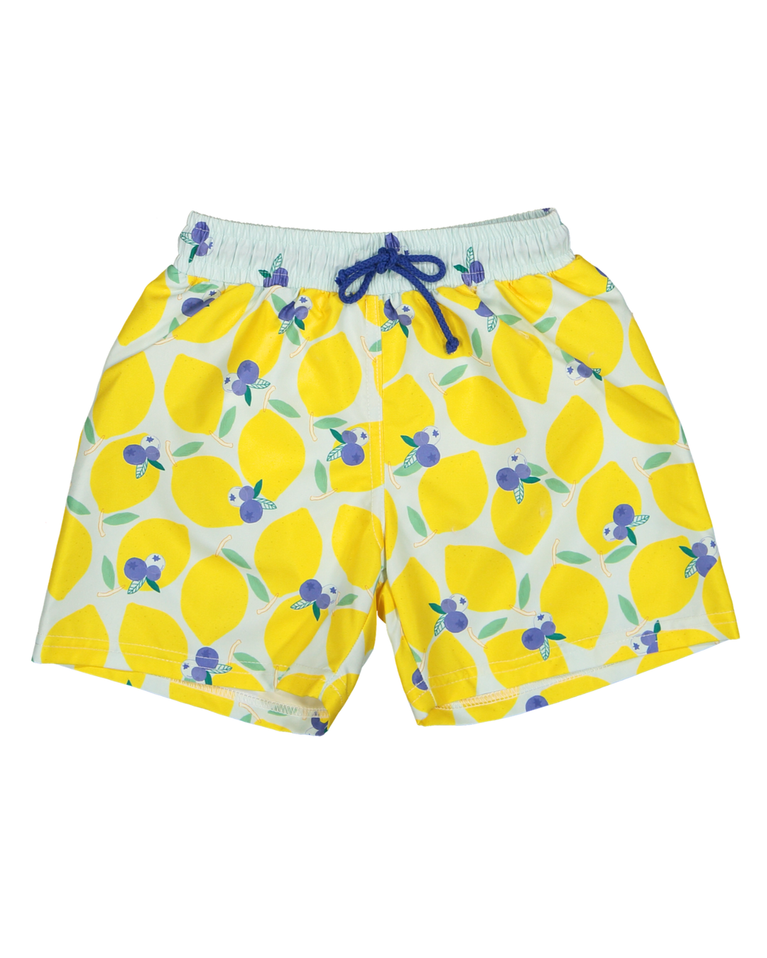 men lemon print swim shorts drawstring
