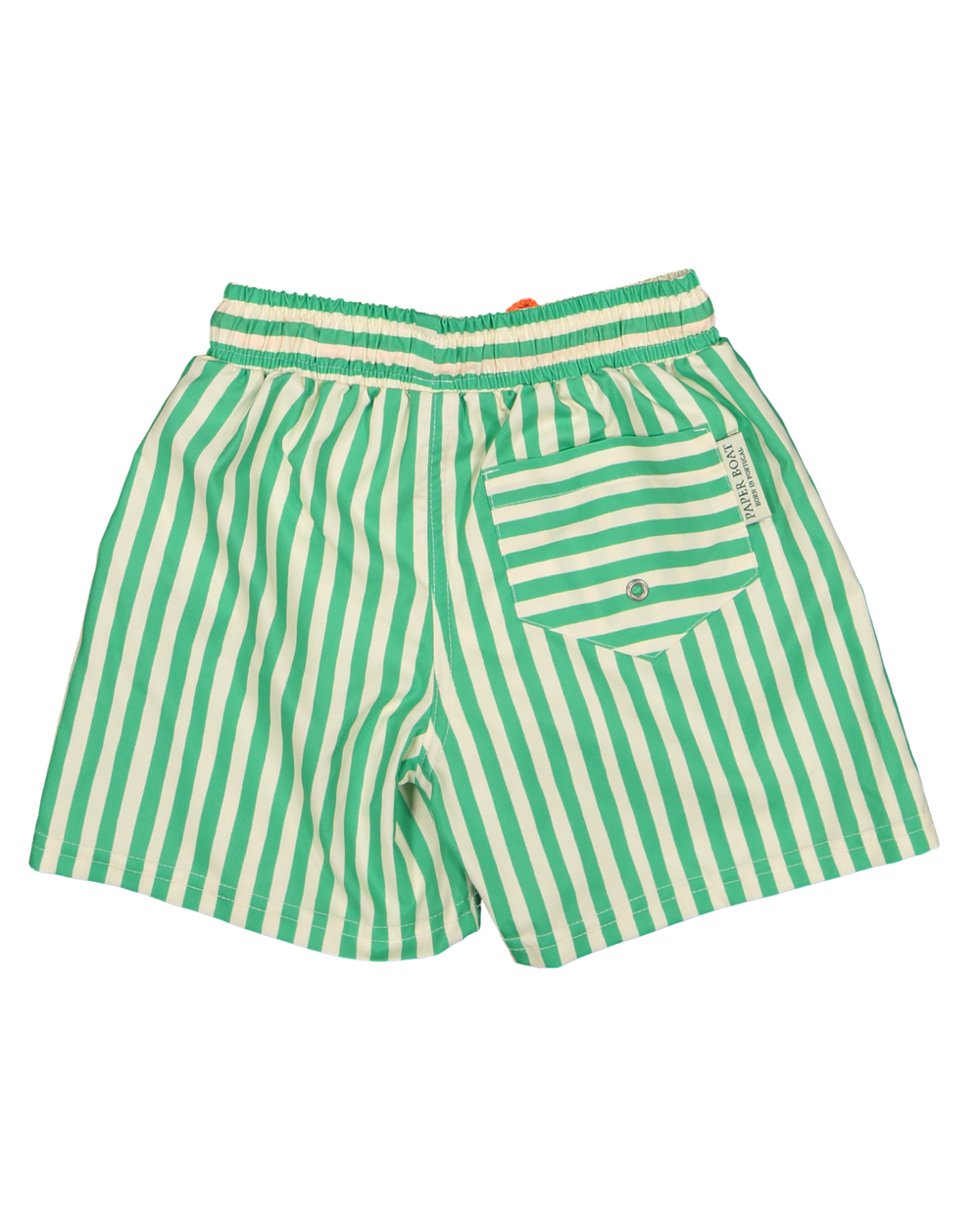 men green striped swim shorts elastic waistband
