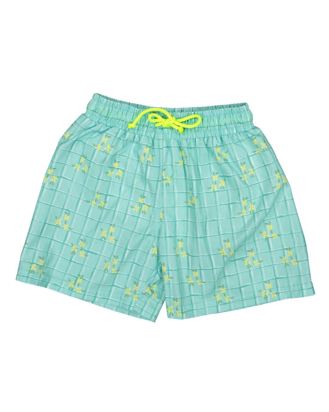 mens aqua swim shorts grid floral print summer beach shorts
