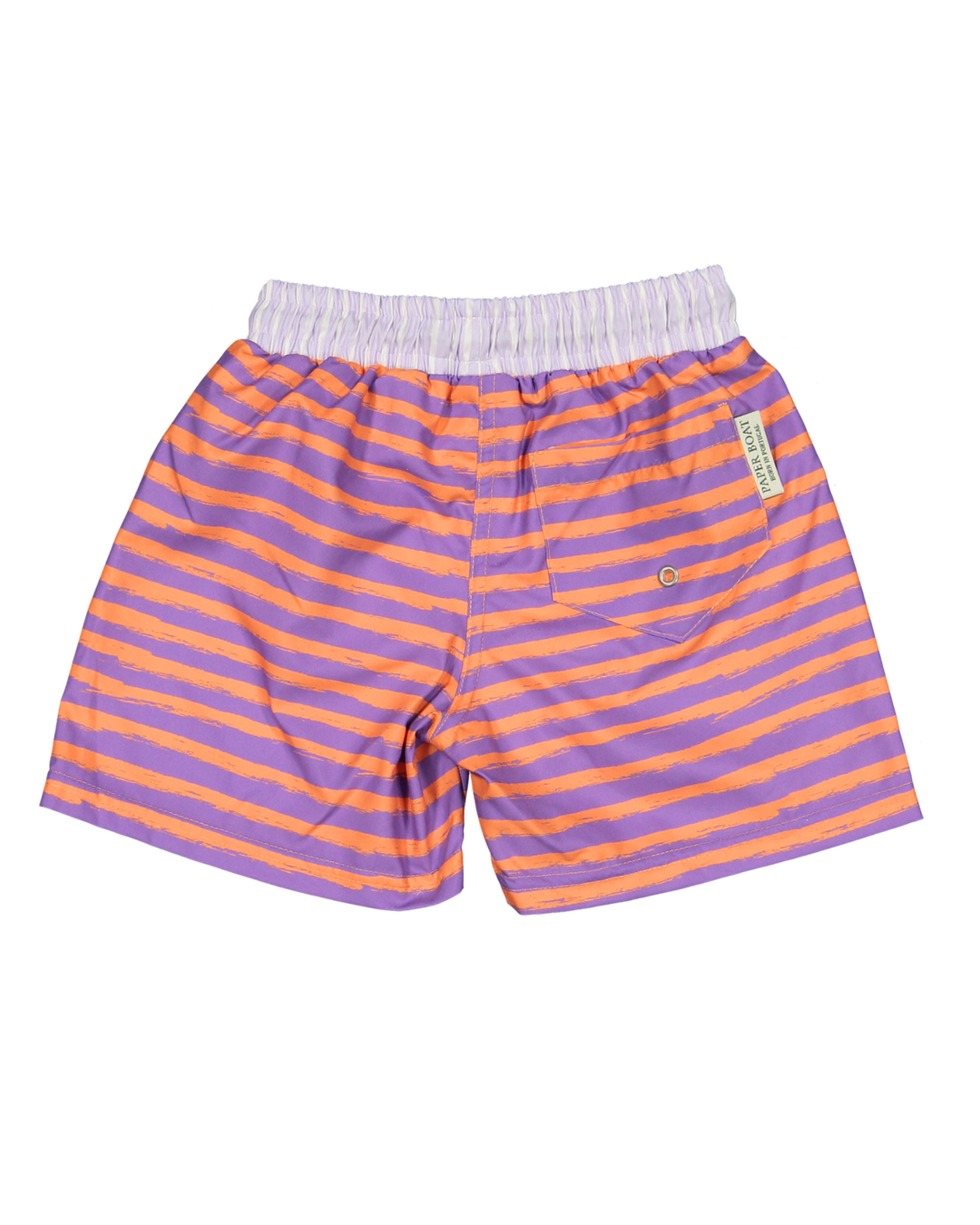 mens lavender orange striped swim shorts
