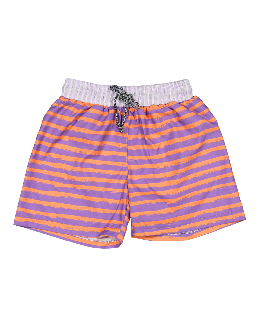 mens lavender orange striped swim shorts

