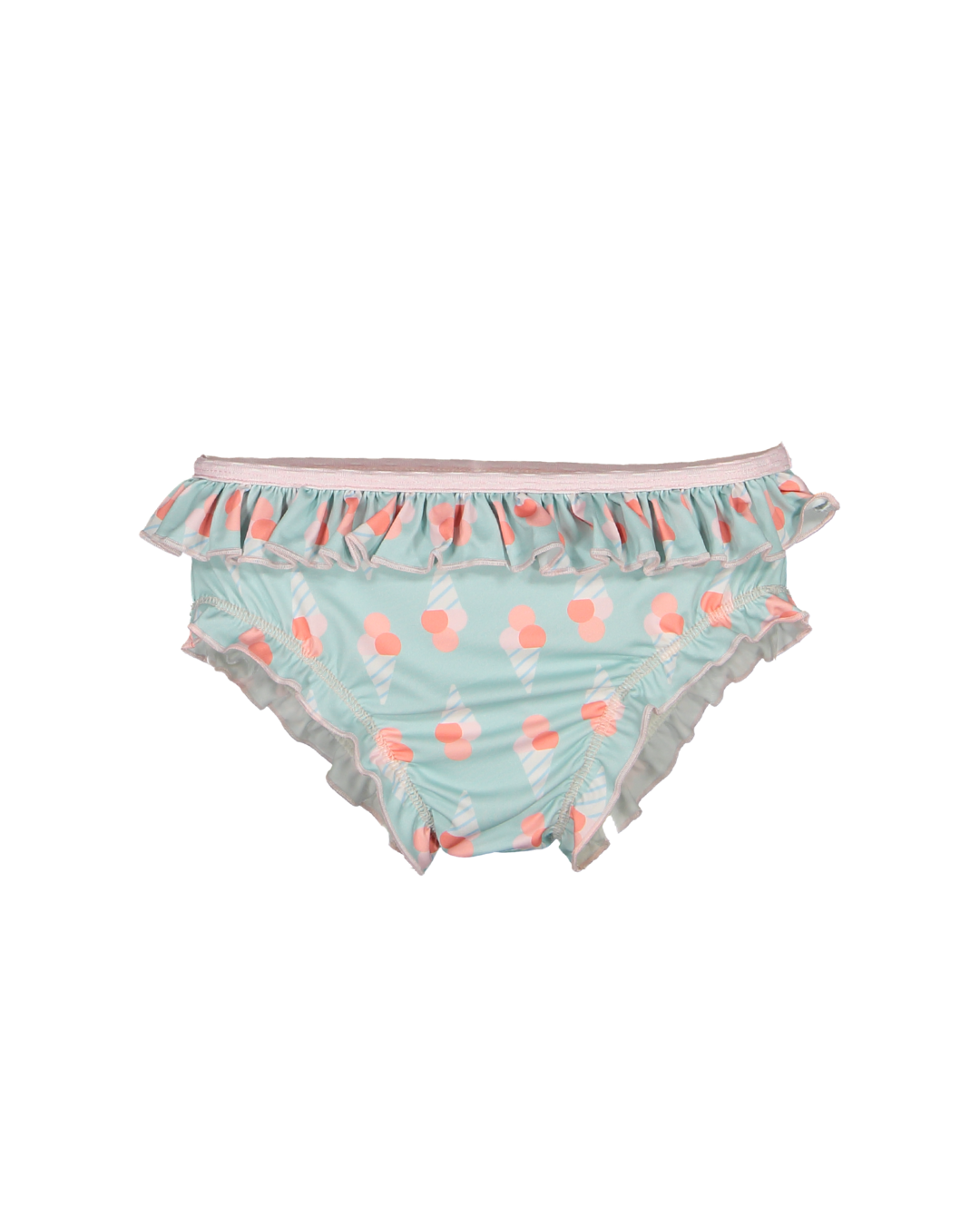 girls bikini bottom pastel blue ice cream print ruffle swimwear
